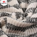 Tissu tricoté en poly élasthanne côtelé 2x2 Stripe Design